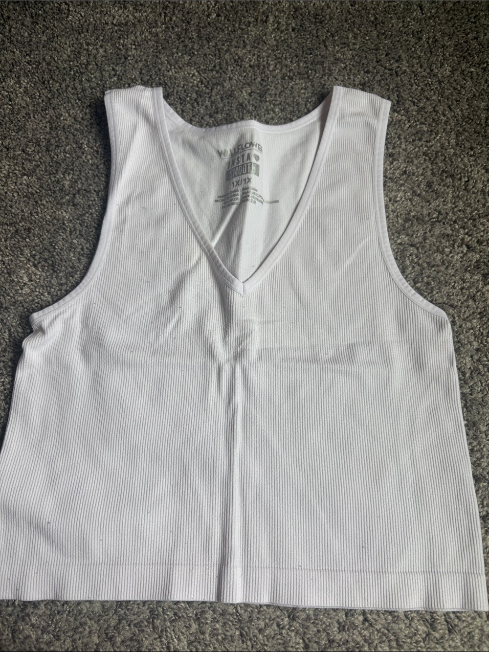 Wallflower White Ribbed V-Neck Tank Top